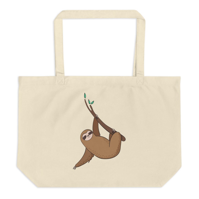 Large Reusable Bag Organic Shopping Bag Beach Bag Reusable Tote Sloth Hanging On A Tree Eco Friendly Bag Sloth Grochery Bag Tote