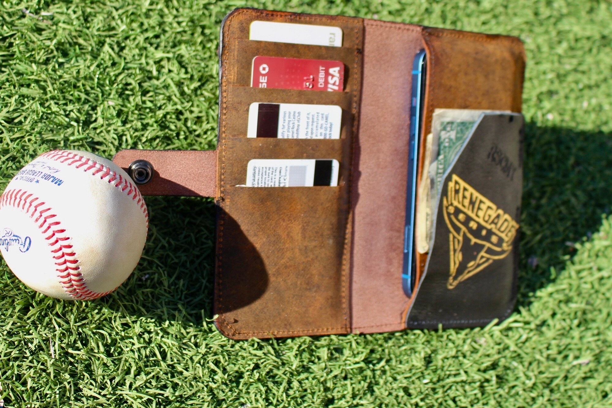 Long Wallet Made From Vintage, Baseball Glove Leather - Etsy