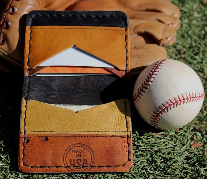 Repurposed Vintage, Leather, Baseball Glove Bifold Wallet Etsy