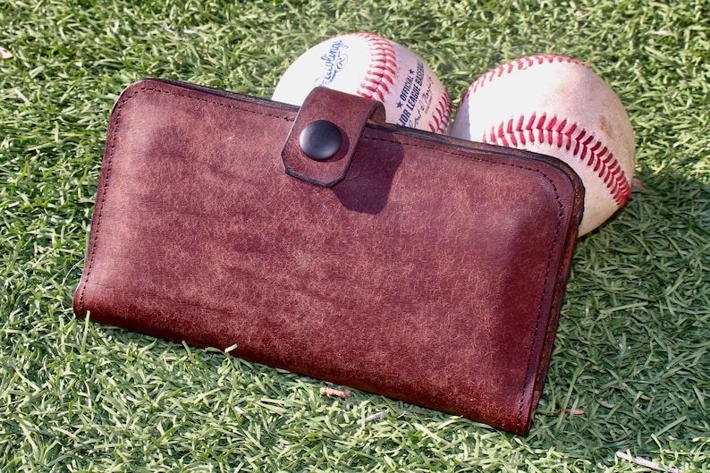 Long Wallet Made From Vintage Baseball Glove Leather Etsy