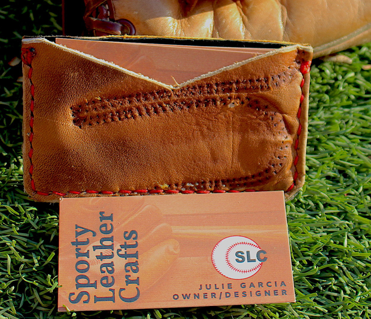 Repurposed Vintage Leather Baseball Glove Card Holder Etsy Sweden