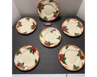 Platos de pan antiguos con diseño de manzanas de Franciscan - juego de 6