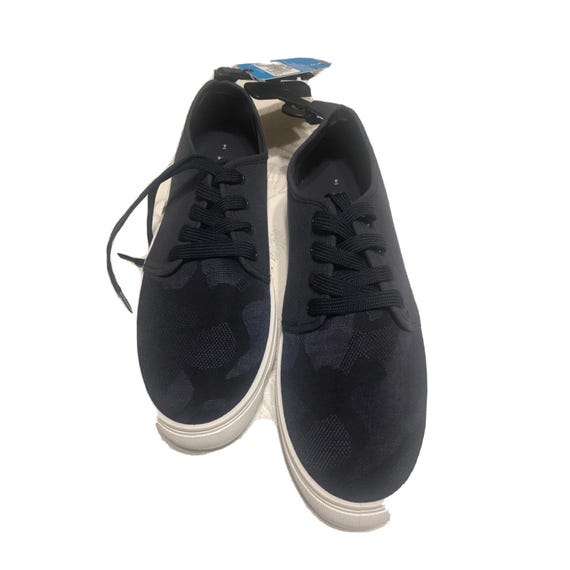 Xersion Mens Casual Sneakers Navy Blue Camo Knit Low Top Lace Up Shoes Size 9
