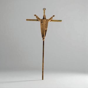 Vintage Metal Crucifix Wall Hanging - Religious Home Decor - Wall Cross - 10 Inch