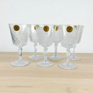 Vintage Crystal D&#39;Arques Wine Glasses - Taille Combourg - Set of 6