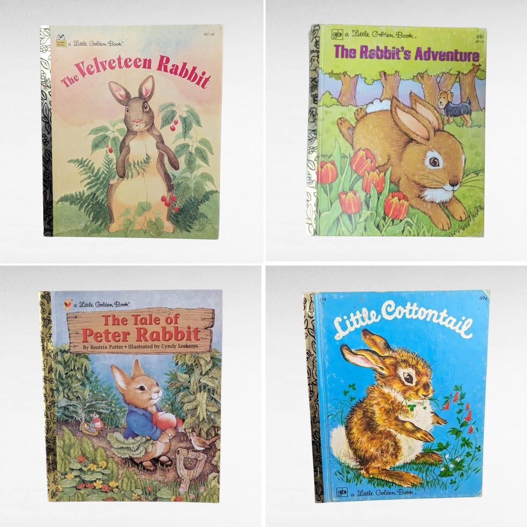 Vintage Bunny Rabbit Little Golden Book Lot, Velveteen Rabbit, Peter ...
