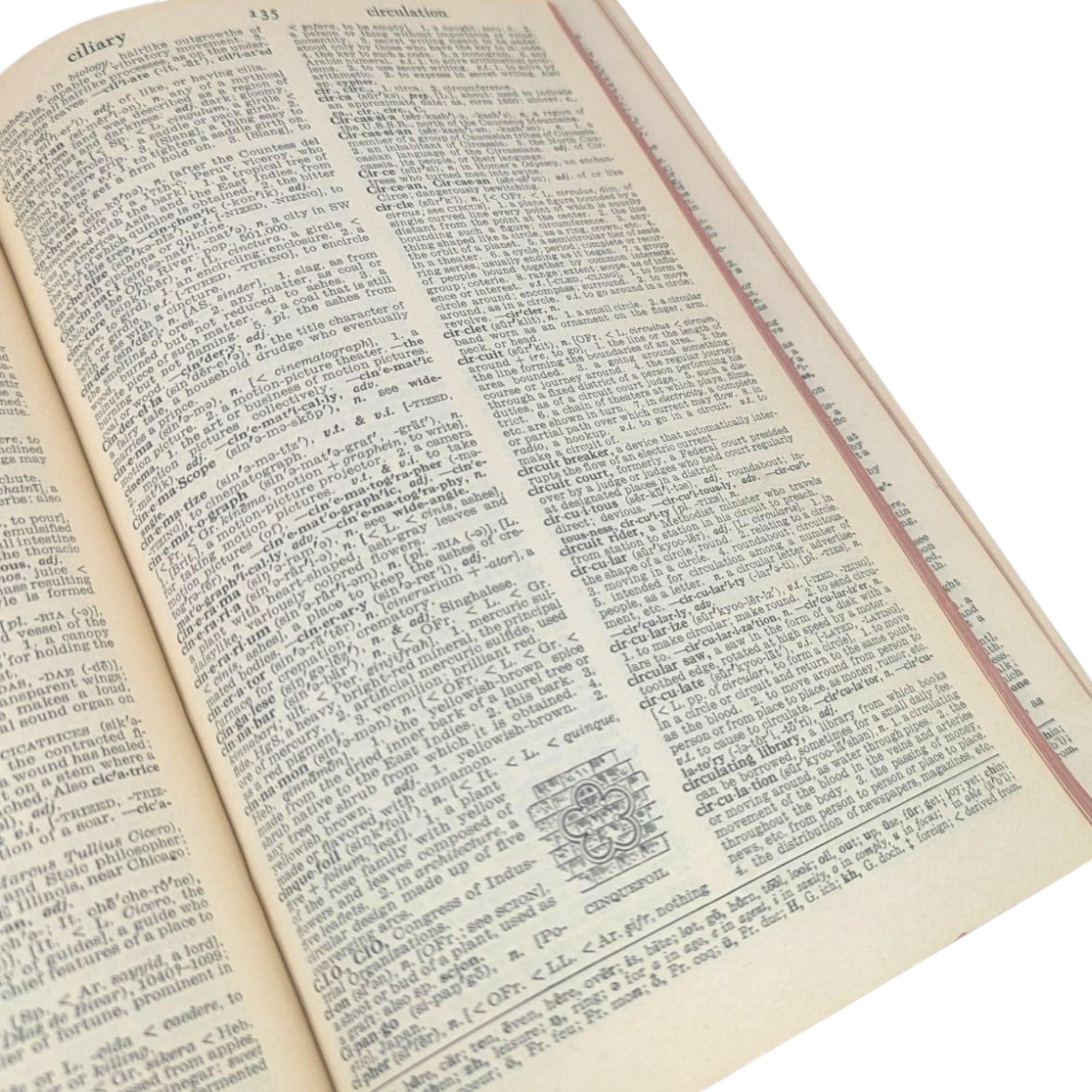 1959 Webster's Dictionary: Vintage Mid-century Hardcover Reference