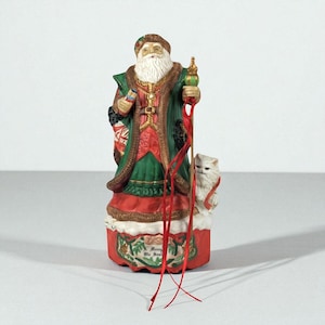 Vintage Ceramic Santa Music Box: Merry Old Soul 1990s Christmas Decor