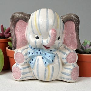 Vintage Napco Ceramic Elephant Planter | Nursery Decor | Baby Shower Gift | Retro Planter | Elephant Lover