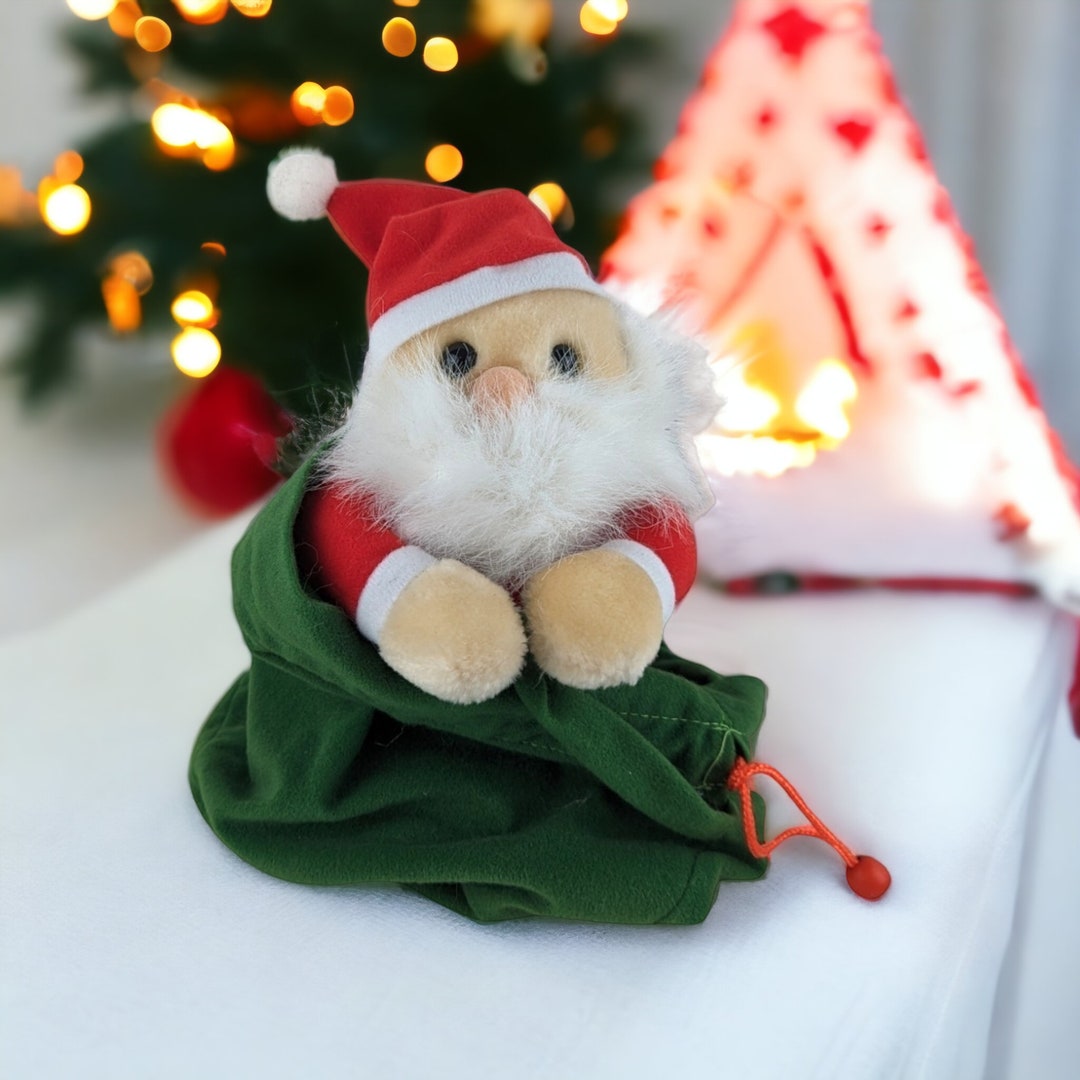 Vintage Bachmans Santa Plush in a Bag Festive Collectible Etsy