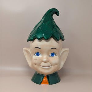 1960er Jahre Keksdose Keramik Elfe Keramik Gartendekoration Mid-Century Kitsch Küche Dekor