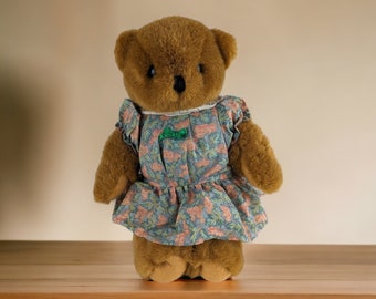 1985 AMC Brauner 10" Teddybär mit Blumenkleid