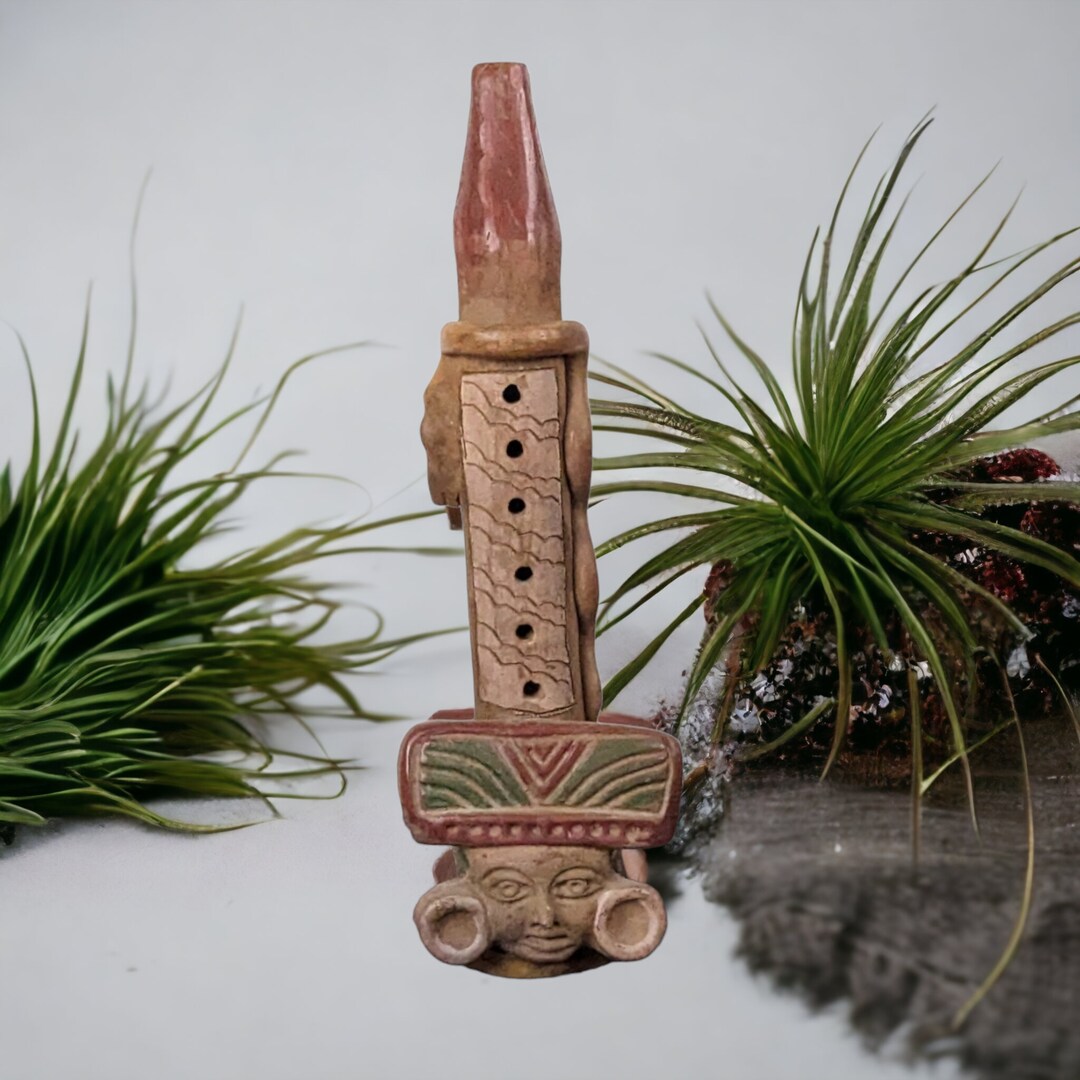 Mayan Aztec Clay Flute Folk Art Pottery Etsy