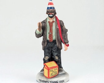Vintage Emmett Kelly Jr. Clown Figur: 70 Jahre Junge Keramik Ornament