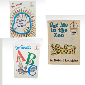 Lote de libros antiguos del Dr. Seuss: ABC, ¡Crees que puedes pensar!, ¡Ponme en el zoológico!