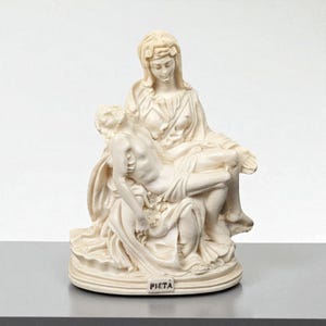 Vintage Italian Pieta Statue: Mary and Jesus Religious Figurine