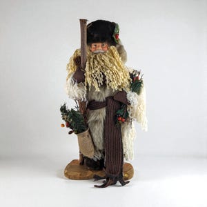 Vintage Grandeur Noel Fabric Santa Claus Figurine - 2000 Collectible Christmas Decor