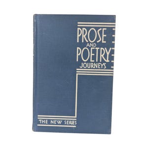 Vintage 1939 Proza i poezja Podróże Twarda oprawa, Nowa seria, Klasyczna antologia literatury, Przedwojenna erą szkolna książka