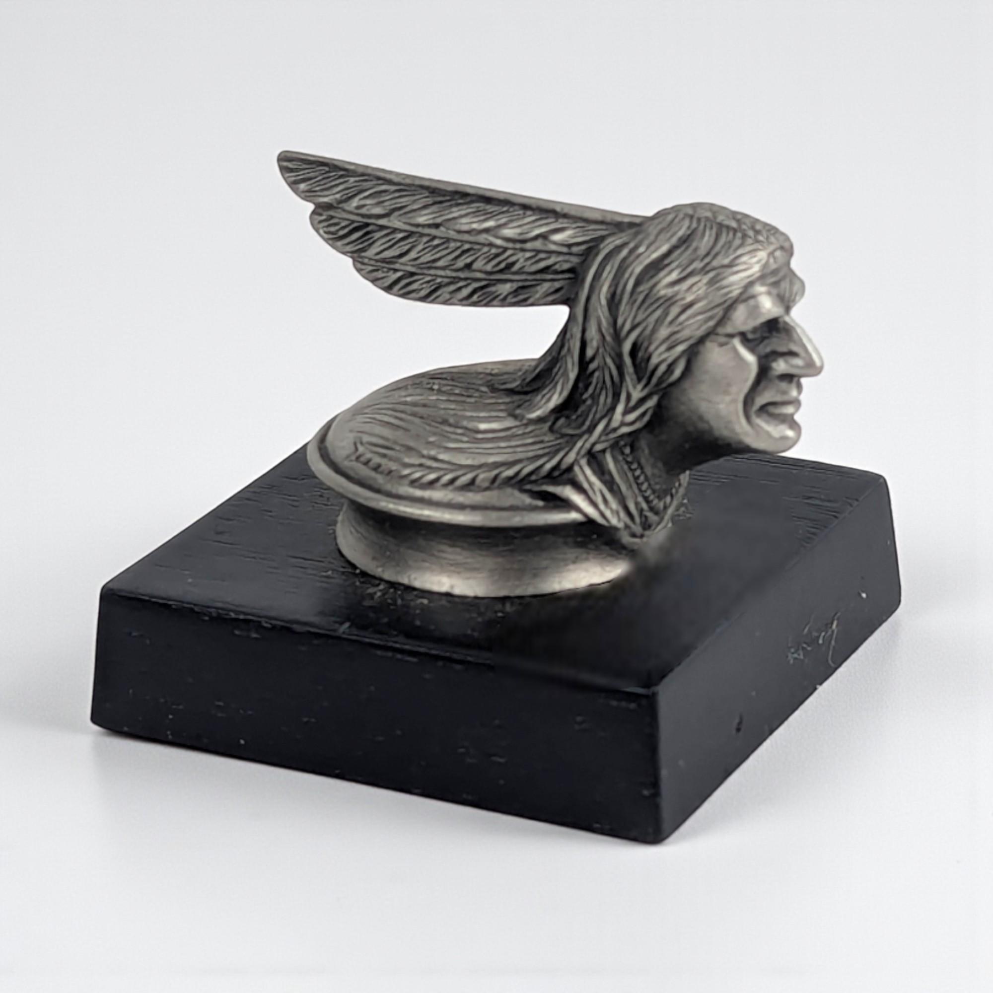 Vintage 1982 REPLICA Pontiac Pewter Hood Ornament: Franklin Mint