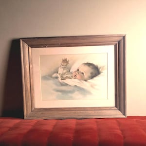 Vintage Bessie Pease Gutmann Baby Print: Framed Sentimental Art (19.25x15&quot;)