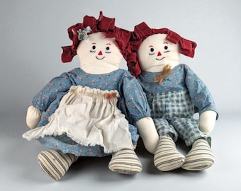 70年代から80年代のヴィンテージの手作りラガディアンとアンディ人形