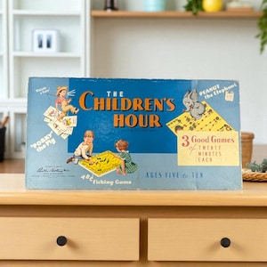 1958 Vintage Children&#39;s Hour Game, Parker Brothers Game, Complete Family Game, Collectible Board Game, Gift for Game Collectors