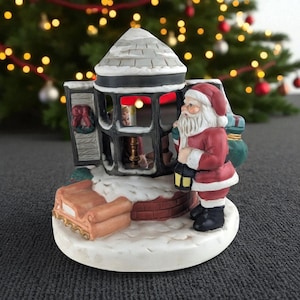 Vintage Santa Music Box: Midwest of Cannon Falls Ceramic Figurine