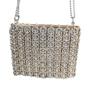 paco rabanne Mattシルバー ロゴ ヴィンテージ ブローチ i79 Rare Signed Paco Rabanne Modernist Silver & Gold Tone Round