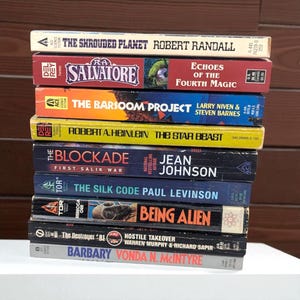 Vintage Sci-Fi Fantasy Paperback Book Choice: Heinlein, Niven, Salvatore