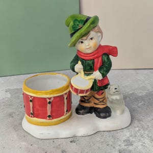 Vintage JSNY Ceramic Drummer Boy Votive Holder