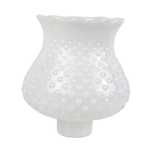 Vintage Milk Glass Hobnail Lamp Shade: Ruffled Hurricane Globe