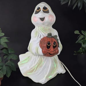 Vintage Holland Mold Ceramic Ghost Light, Halloween Decor, Jack O ...
