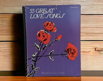 Vintage 55 Great Love Songs Sheet Music Book, Softcover