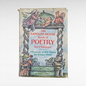 Książka z poezją dla dzieci z rocznika 1983, The Random House Book of Poetry for Children, zilustrowana przez Arnolda Lobela, książka dla dzieci, prezent dla czytelników