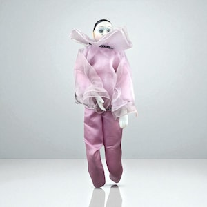 Vintage Pierrot Clown Doll: Pink Porcelain, 16 Inch Collectible