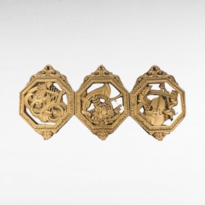 Vintage Homco Wall Plaques | Set of 3 Musical Instruments | Gold Wall Decor | 1970s Home Decor