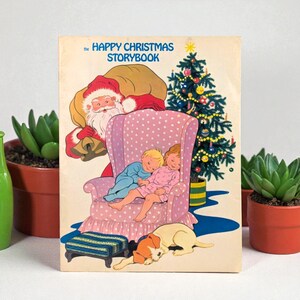 ヴィンテージのハッピークリスマスストーリーブック、ソフトカバーの子供向けホリデーブック、サンタのイラスト、子供へのギフト