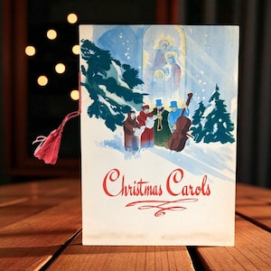 Vintage muziekboek kerstliederen: bladmuziek voor het verzamelen van feestdagen