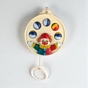 Vintage Desco Clown Musical Pull Toy: Whimsical Baby/Toddler Toy