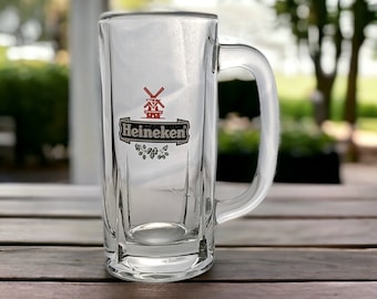 Vintage Heineken Heavy Glass Beer Mug