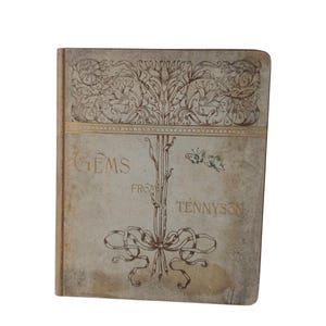 Livre de poésie Tennyson 1888, vers illustrés anciens, pierres précieuses de Tennyson, art de Hammett Billings, Porter Coates, objet de collection littéraire