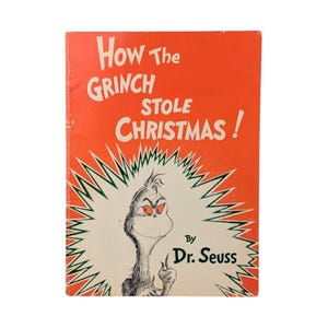 Vintage 1985 How the Grinch Stola Weihnachtsbuch, Dr. Seuss Softcover, Weihnachtsgeschichte, Geschenk für Kinder