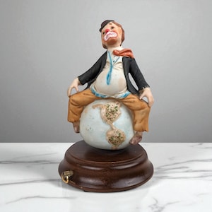 Vintage Albert Price Sad Clown Music Box: Porcelain Figurine
