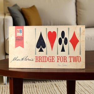 Vintage 1960s MB Chas Goren&#39;s Bridge for Two Game, Complete Card Game, Partner Bridge, Gift for Card Players, Retro Game