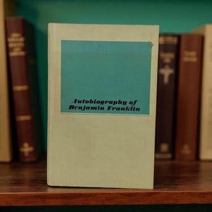 1956 Benjamin Franklin Autobiography, Hardcover, Vintage American History, Gift for Scholar