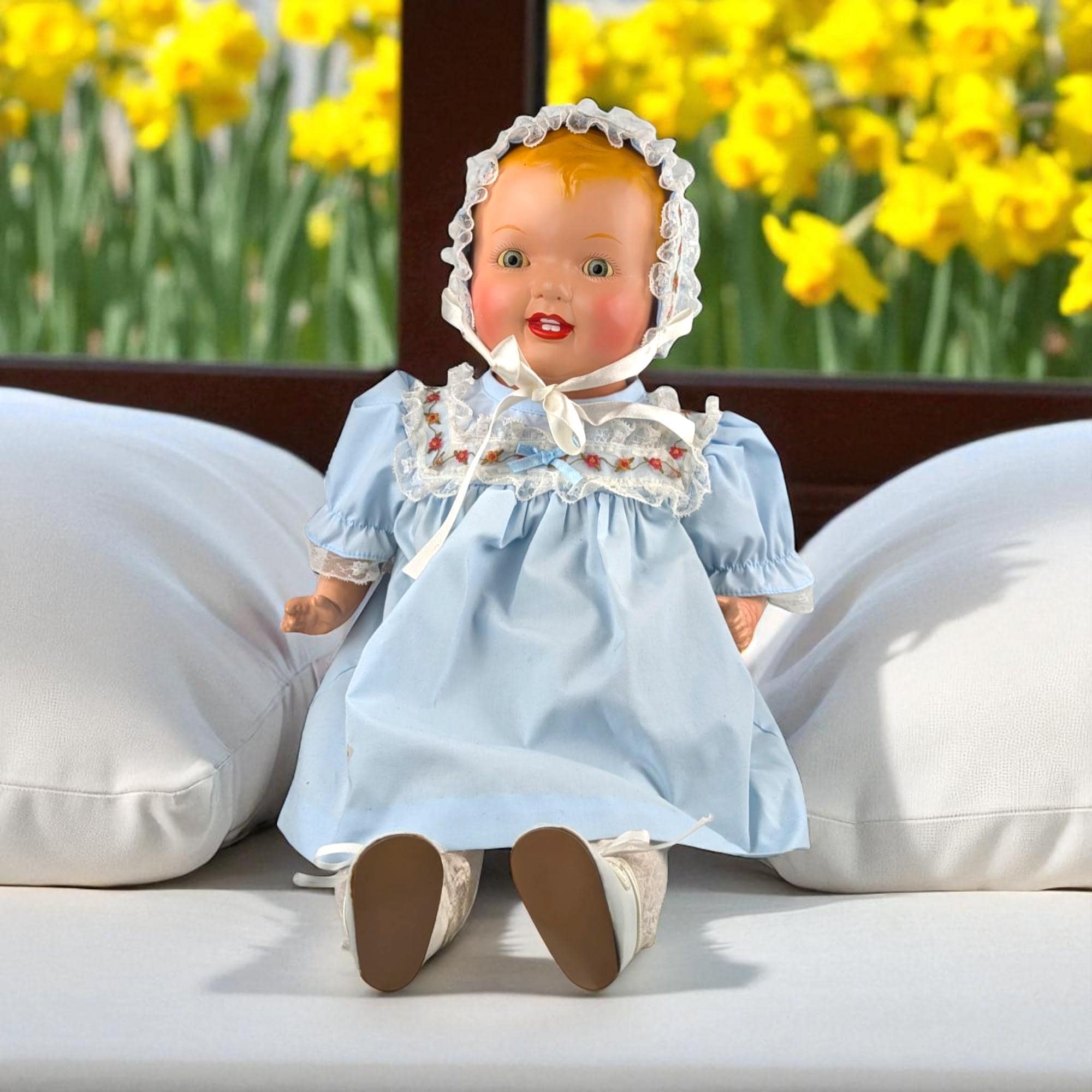Vintage Baby Puppe, 58 cm lang, Wackelaugen, weinendes Geräusch