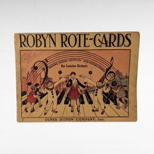1935 Robyn Rote-Karten, Vintage Musikpädagogikbuch, Louise Robyn, Notenschrift unterrichten, Softcover, Sammlerstück Musikbuch