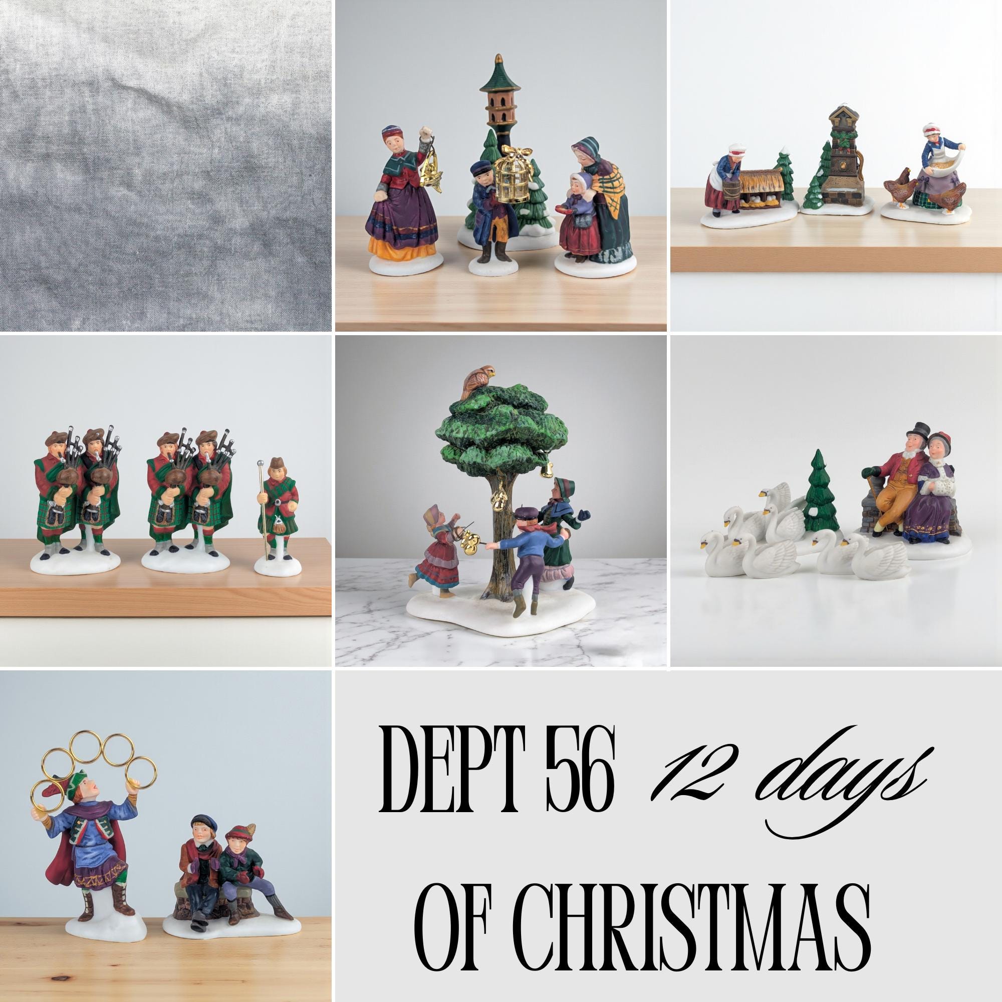 Dep56HeritageVillageCollection クリスマスオブジェ Vintage Dept 56 12 Days of Christmas Figurine, Your Choice