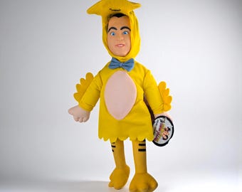 Vintage The Three Stooges Curly Chicken Plush Doll