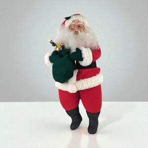 Vintage 1994 Holiday Creations Santa Figure, Christmas Santa Claus Figurine, Plush Santa with Plastic Face, Collectible Santa